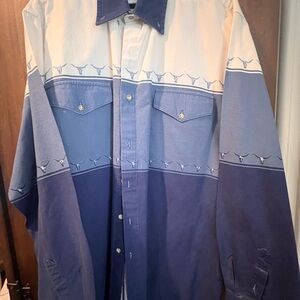 Roper Blue & White Men’s Western Shirt